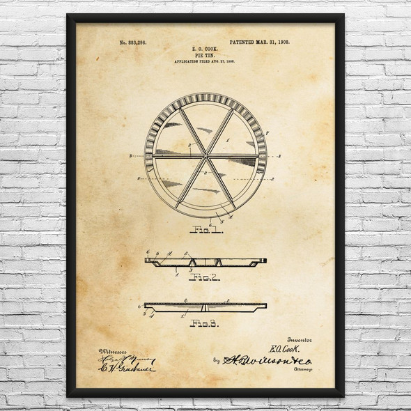 Pie Tin Patent Wall Art