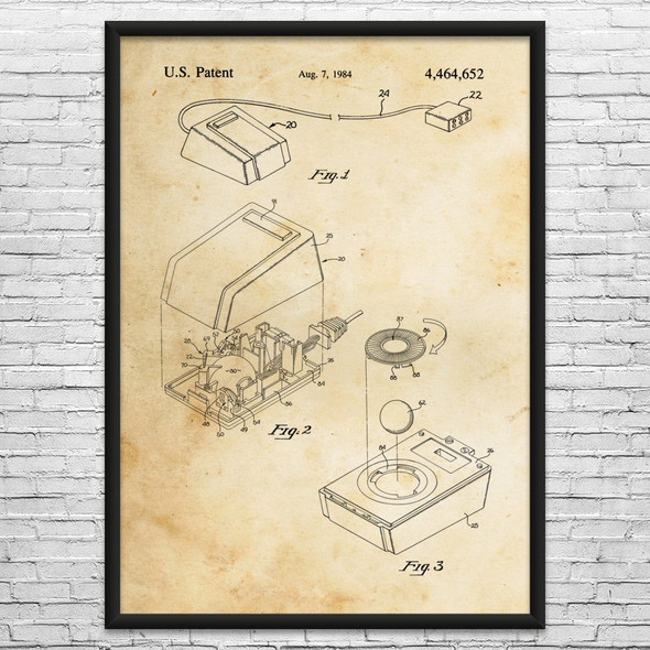 Retro Computer Mouse Patent Wall Art