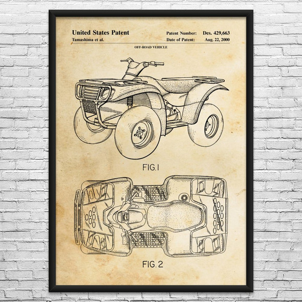 Four Wheeler Patent Wall Art