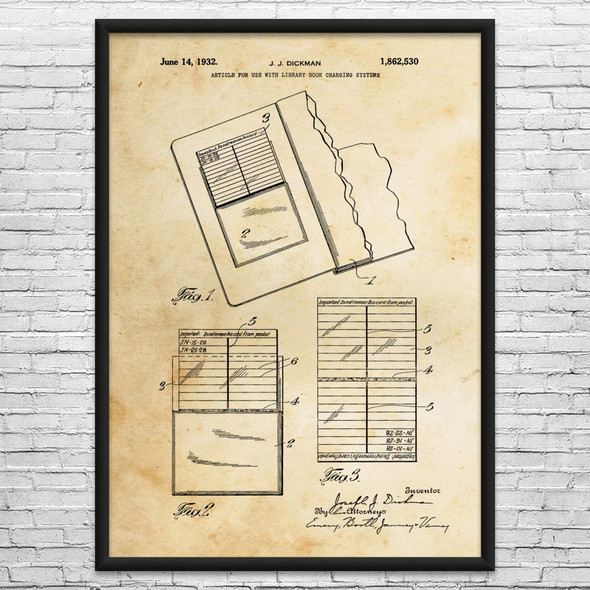 Check Out Card Patent Wall Art