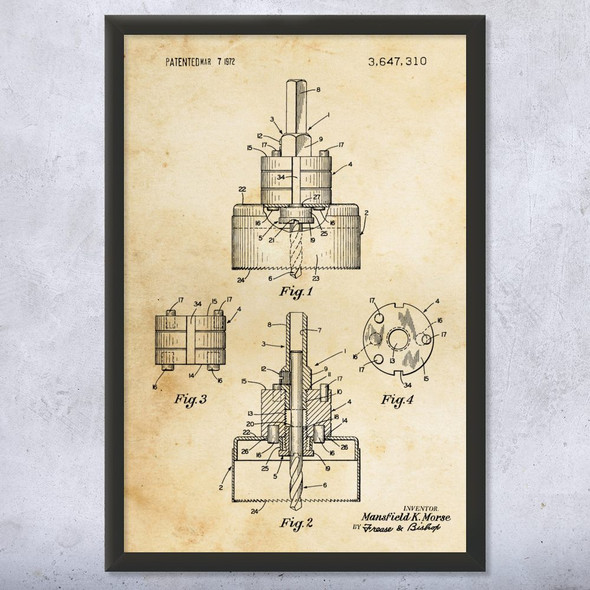 Hole Saw Patent Wall Art