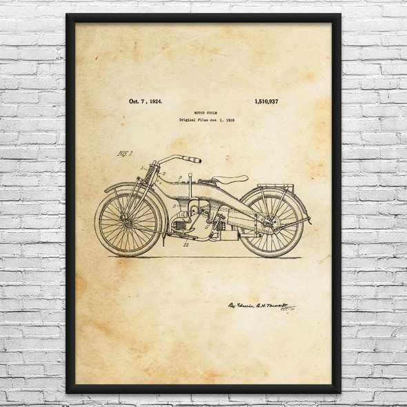 Motorcycle Patent Wall Art