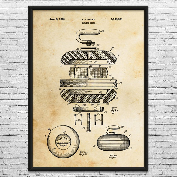 Curling Stone Patent Wall Art