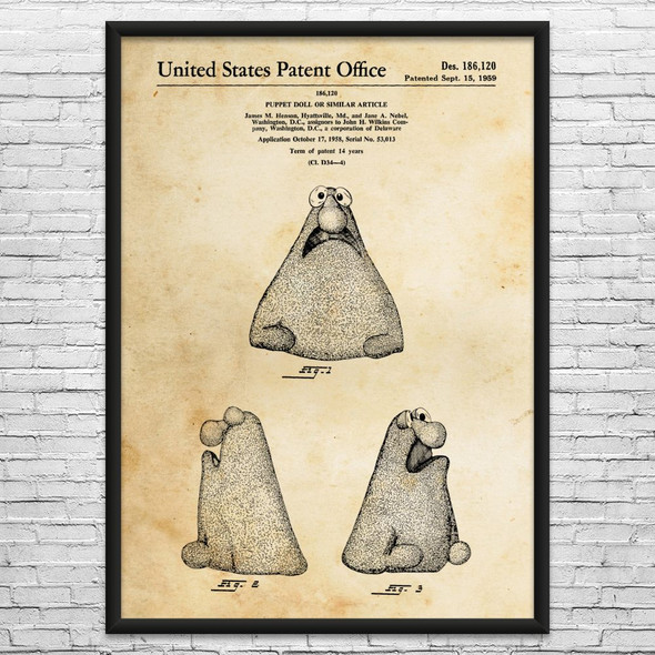 Wontkins Puppet Patent Wall Art