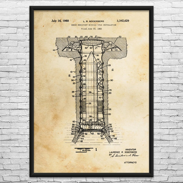 Missile Silo Patent Wall Art