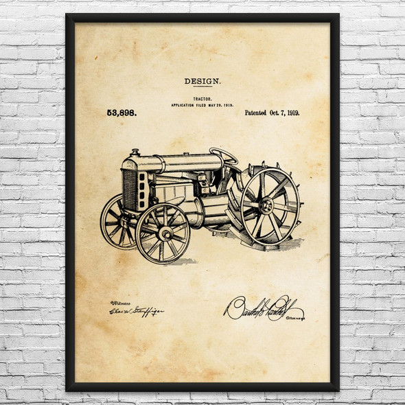 Tractor Patent Wall Art