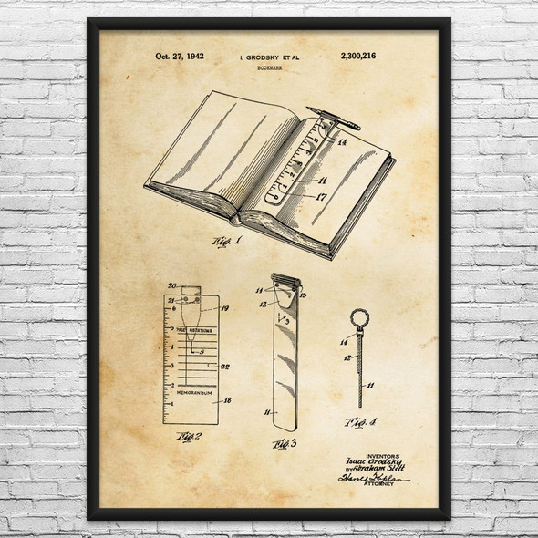 Bookmark Patent Wall Art