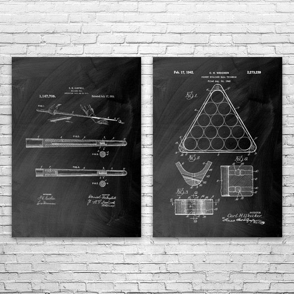 Pool Patent Wall Art Set of 2