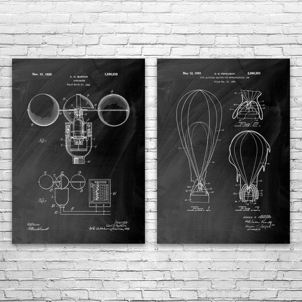 Meteorology Patent Wall Art Set of 2