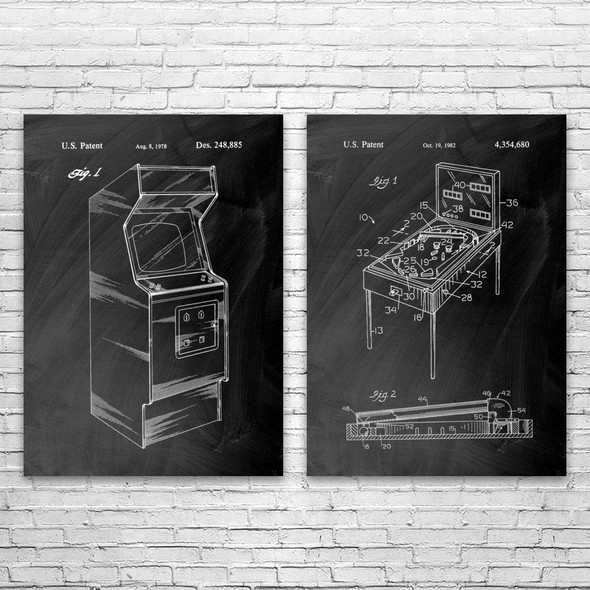 Arcade Patent Wall Art Set of 2