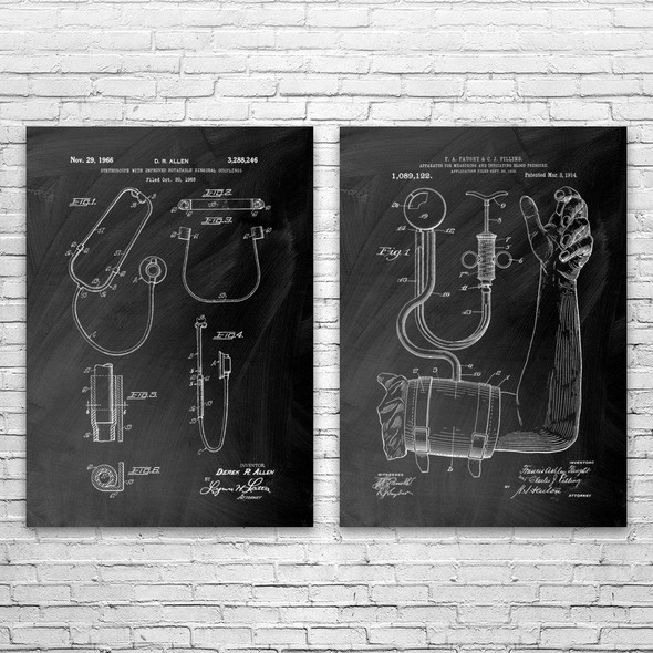 Medical Patent Wall Art Set of 2