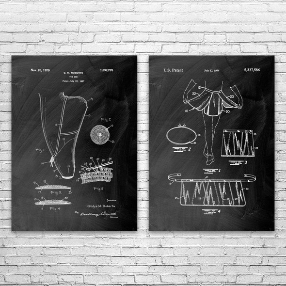 Ballet Patent Wall Art Set of 2