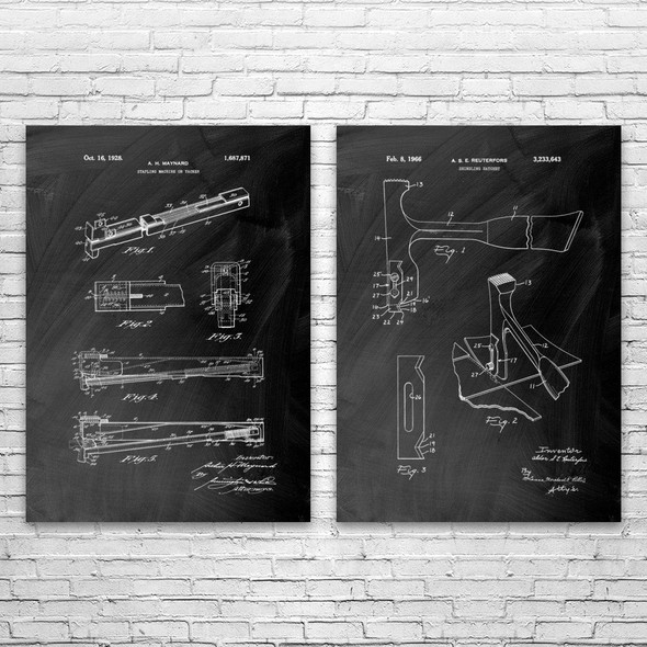 Roofing Patent Wall Art Set of 2 Roofing Patent Wall Art Set of 2