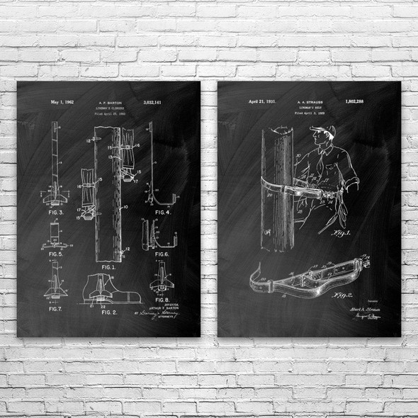 Lineman Patent Wall Art Set of 2 Lineman Patent Wall Art Set of 2