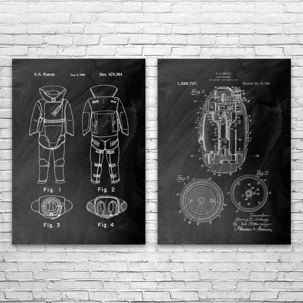 EOD Bomb Squad Patent Wall Art Set of 2