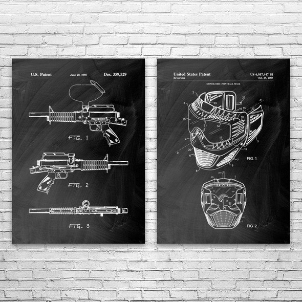 Paintball Patent Wall Art Set of 2 Paintball Patent Wall Art Set of 2