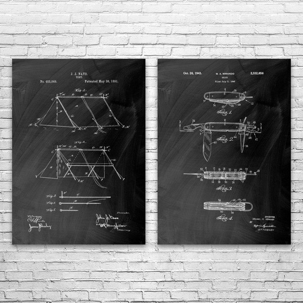 Camping Wall Art Set of 2
