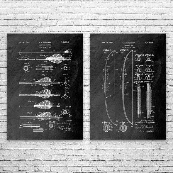 Archery Patent Wall Art Set of 2