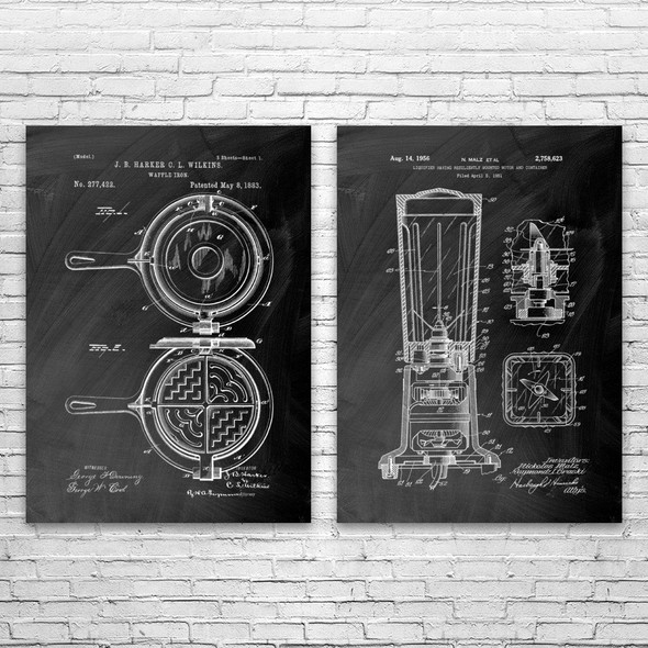 Kitchen Patent Wall Art Set of 2