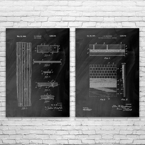 Flooring Patent Wall Art Set of 2