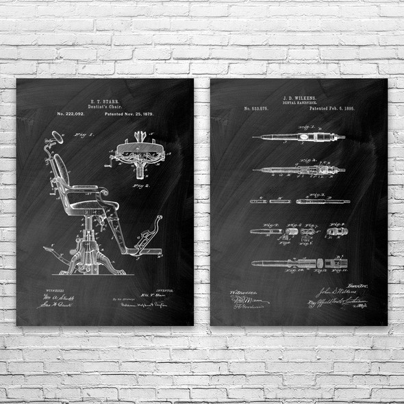 Dentistry Patent Wall Art Set of 2 Dentistry Patent Wall Art Set of 2