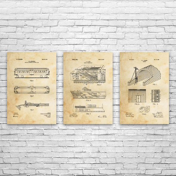 Subway Patent Wall Art Set of 3