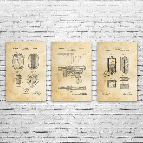 Bootlegger Patent Wall Art Set of 3 Bootlegger Patent Wall Art Set of 3