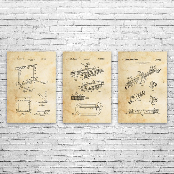 Track & Field Patent Wall Art Set of 3