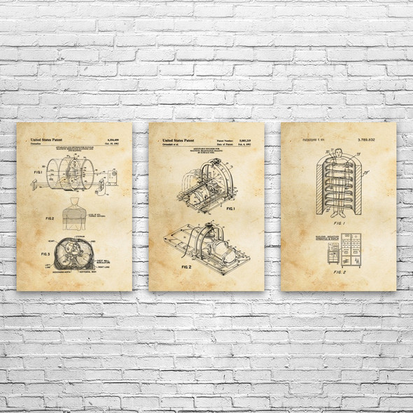 MRI Machine Patent Wall Art Set of 3