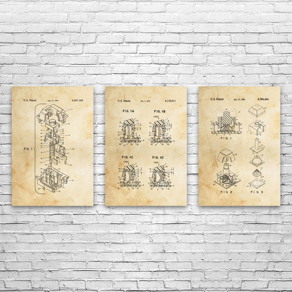 Mechanical Keyboard Patent Wall Art Set of 3