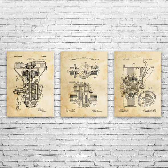 Henry F. Automotive Patent Wall Art Set of 3