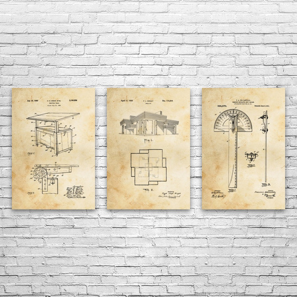Architect Patent Wall Art Set of 3