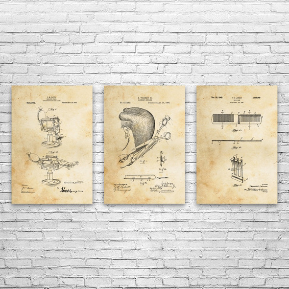 Salon Patent Wall Art Set of 3
