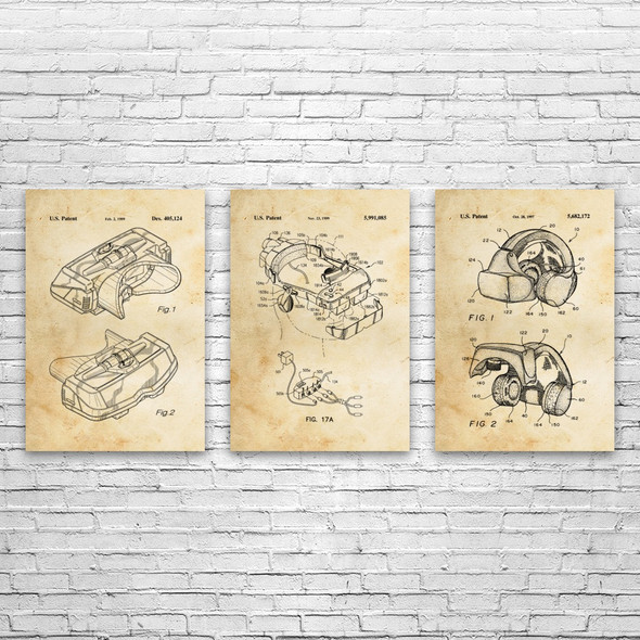 Virtual Reality Patent Wall Art Set of 3