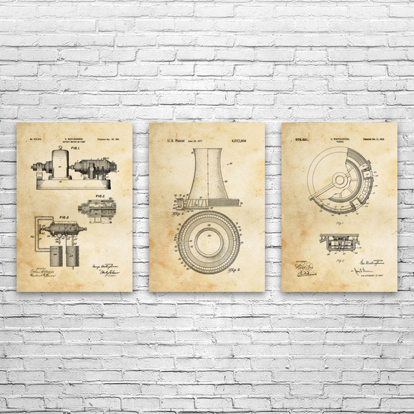 Power Plant Wall Art Set of 3