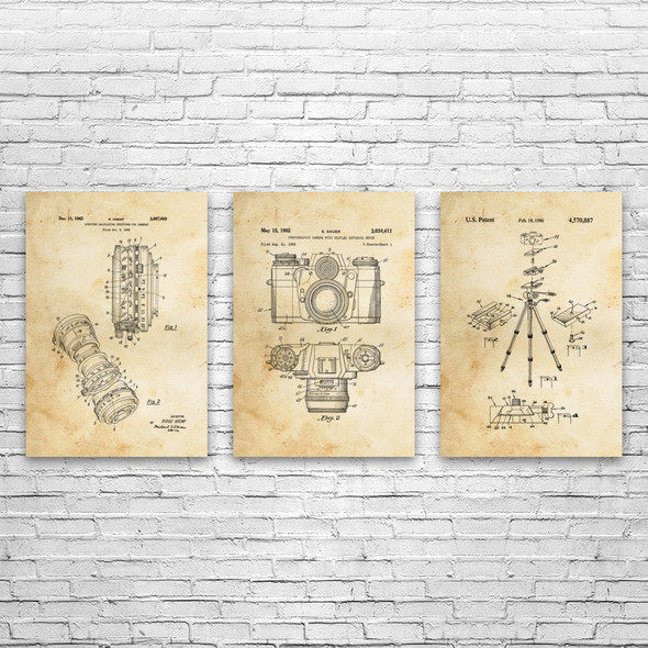 Photography Patent Wall Art Set of 3
