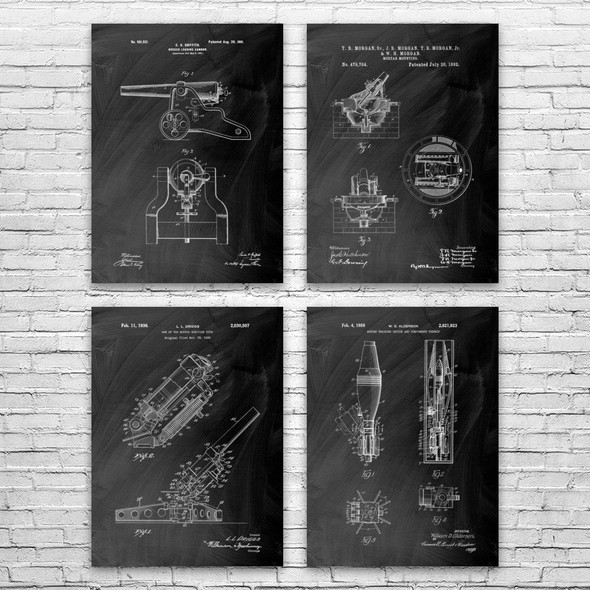 Artillery Patent Wall Art Set of 4