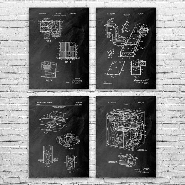 HVAC Patent Wall Art Set of 4