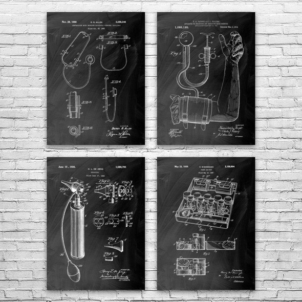 Medical Patent Wall Art Set of 4