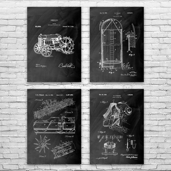 Farming Patent Wall Art Set of 4