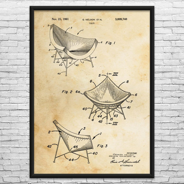 1961 Chair Patent Wall Art