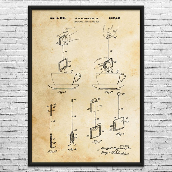 1943 Tea Bag Patent Wall Art