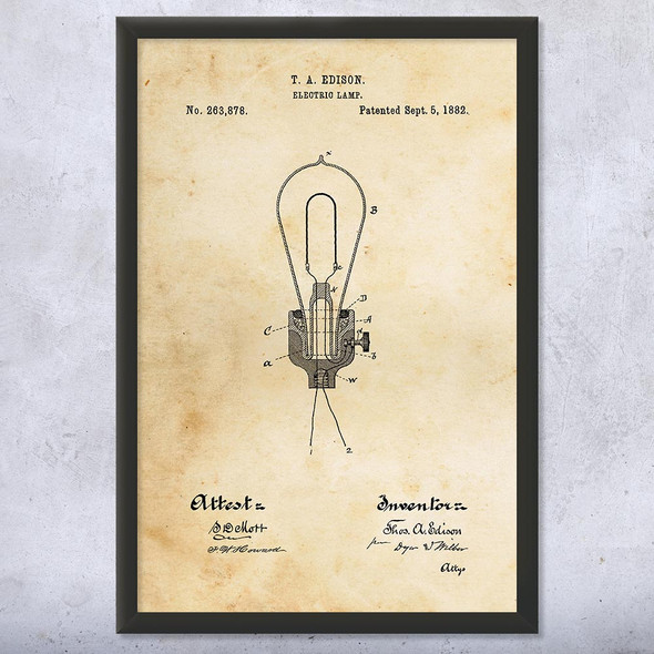 Edison Electric Light Patent Wall Art