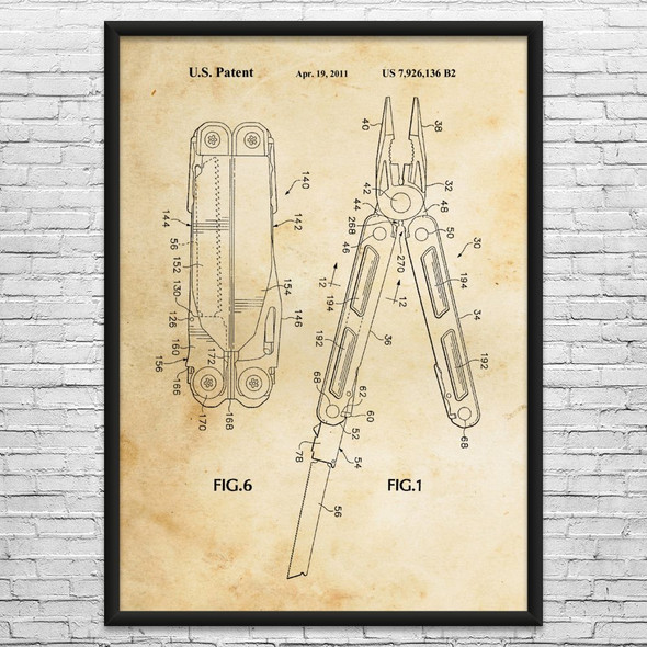Multi-Tool Patent Wall Art