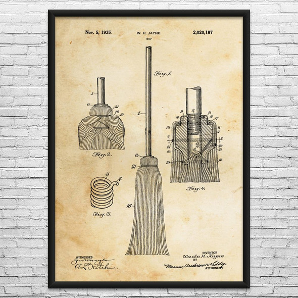 Mop Patent Wall Art