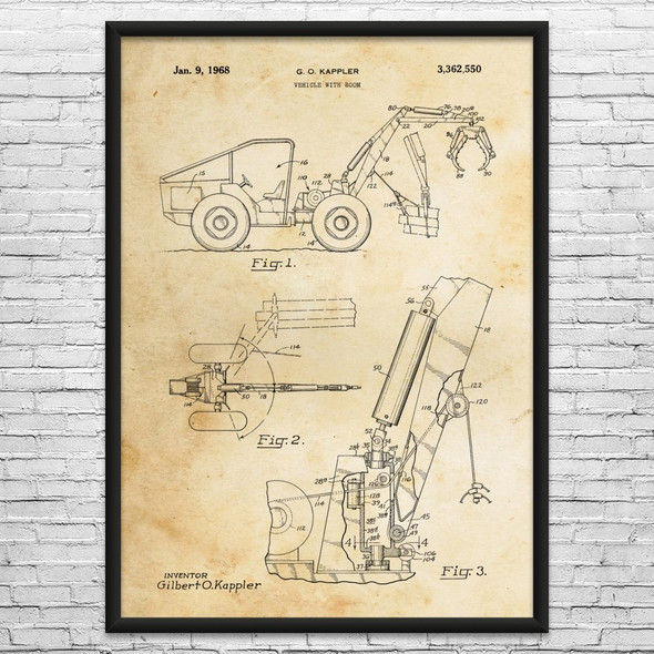 Grapple Truck Patent Wall Art