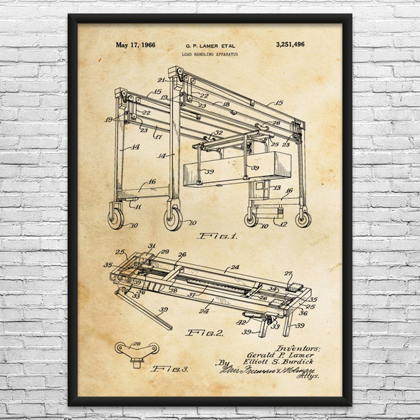 Straddle Carrier Patent Wall Art