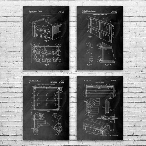 Garage Patent Wall Art Set of 4