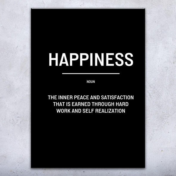 Happiness Definition Wall Art Bold