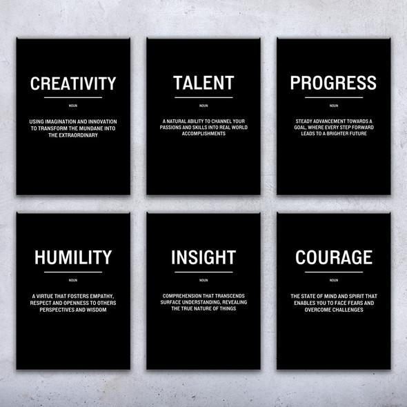 Creativity Talent Motivational Prints Set of 6